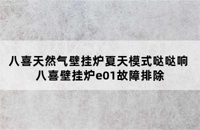 八喜天然气壁挂炉夏天模式哒哒响 八喜壁挂炉e01故障排除